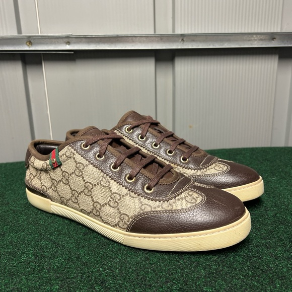 Gucci Monogram Barcelona Leather Sneakers 38.5 - Picture 1 of 8